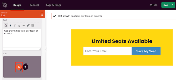 Lägga till anpassade ikoner i en lista
