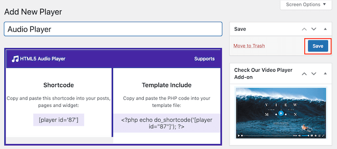Aggiungere un nuovo lettore audio al tuo sito WordPress