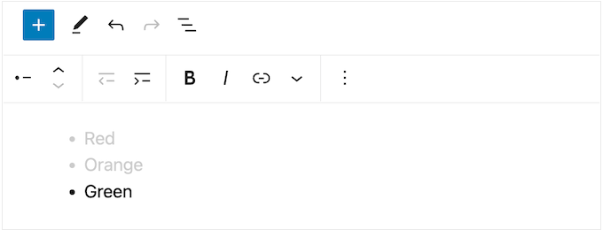 En enkel lista, skapad med kod