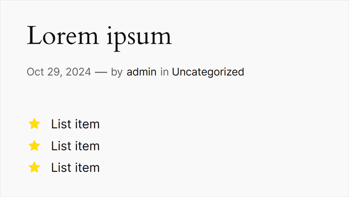 Anpassade punktlistor med stjärnikoner