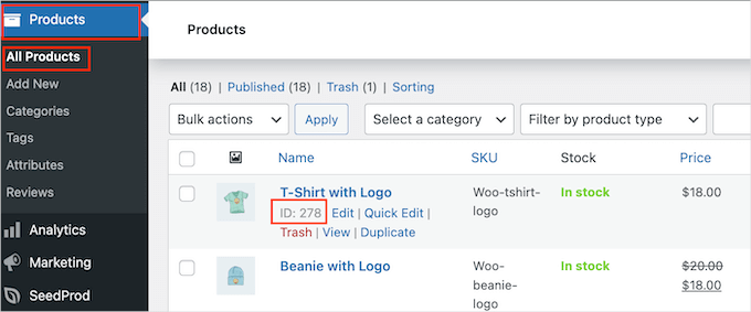 Getting a product ID in WooCommerce Getting a product ID in WooCommerce