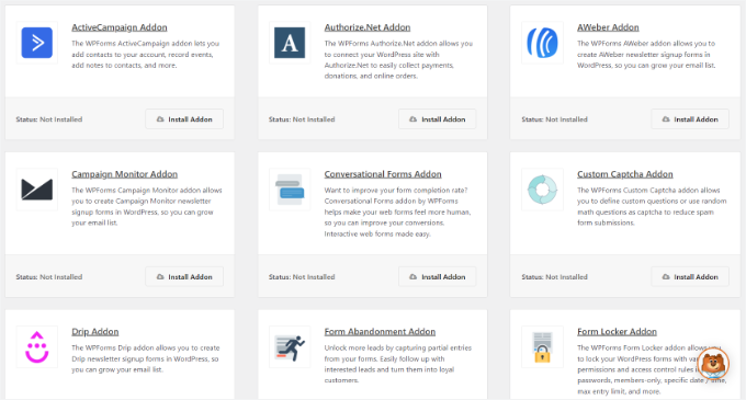 WPForms addons WPForms addons