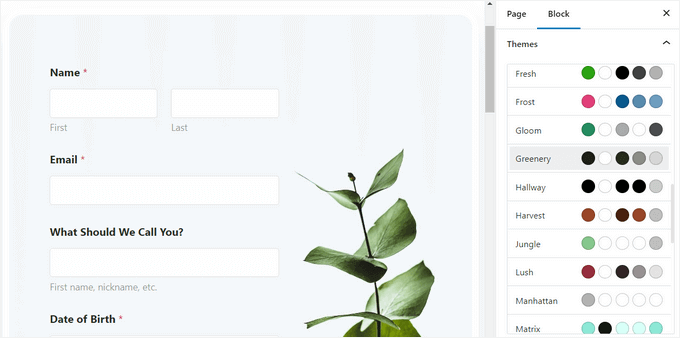 WPForms form themes WPForms form themes