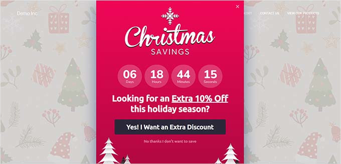 Christmas sale popup Christmas sale popup