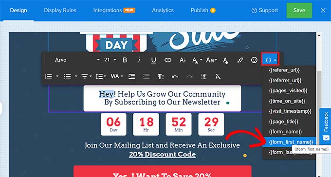 Select a smart tag Select a smart tag