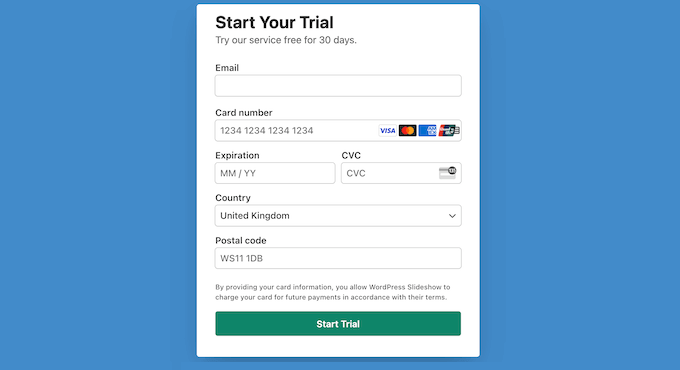 An example of a subscription form, created using WP Simple Pay An example of a subscription form, created using WP Simple Pay