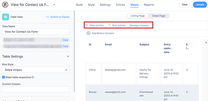 Views page Views page