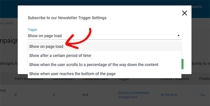Add a trigger for banner display Add a trigger for banner display