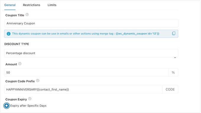 Lägga till dynamisk text i en kupongkod Lägga till dynamisk text i en kupongkod