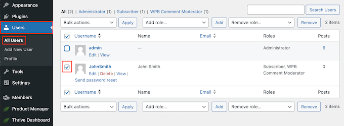 Come cambiare il ruolo utente in WordPress