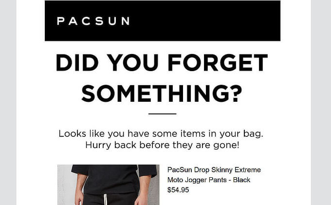 E-mail de panier abandonné