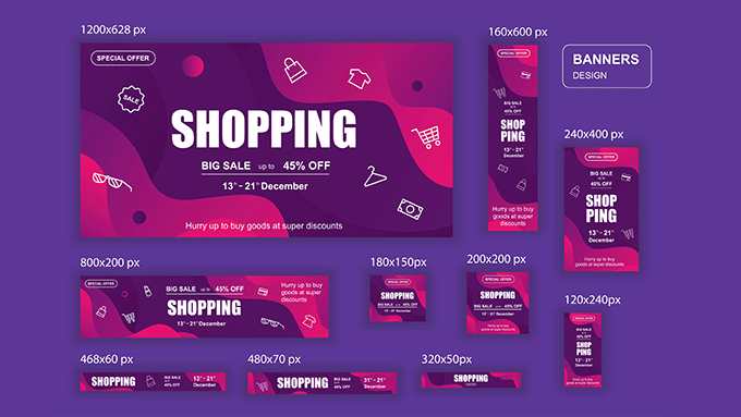 Banner sizes Banner sizes