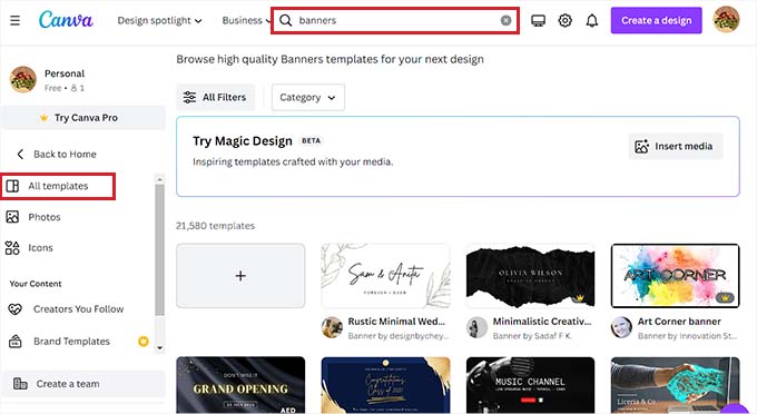 Choose a Canva template Choose a Canva template