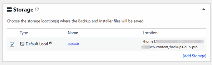 Choose your backup's storage location Choose your backup's storage location