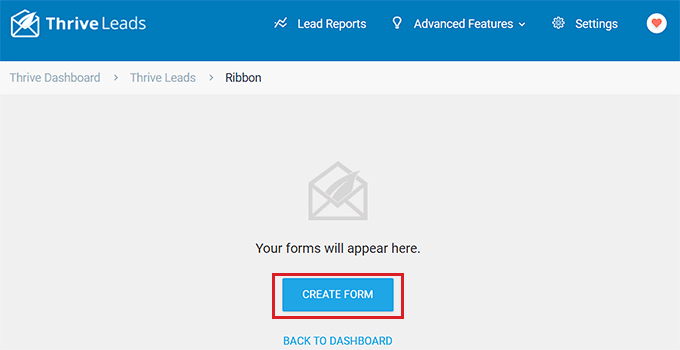 Click the Create a form button Click the Create a form button