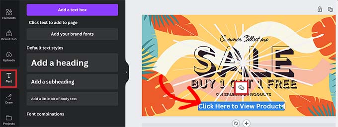 Click on the Link icon Click on the Link icon