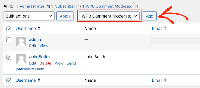 Come assegnare il ruolo di moderatore dei commenti in WordPress