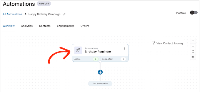 Konfigurera det automatiserade påminnelsemejlet för födelsedagar Konfigurera det automatiserade påminnelsemejlet för födelsedagar