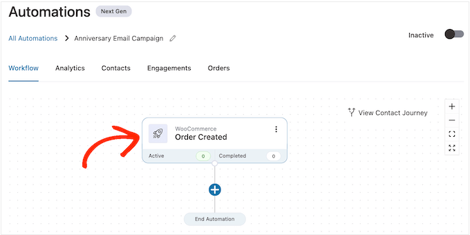 Konfigurera WooCommerce-utlösaren för köpårsdag Konfigurera WooCommerce-utlösaren för köpårsdag