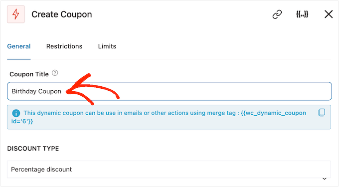 Lägga till en titel till en automatiserad kupongkod Lägga till en titel till en automatiserad kupongkod
