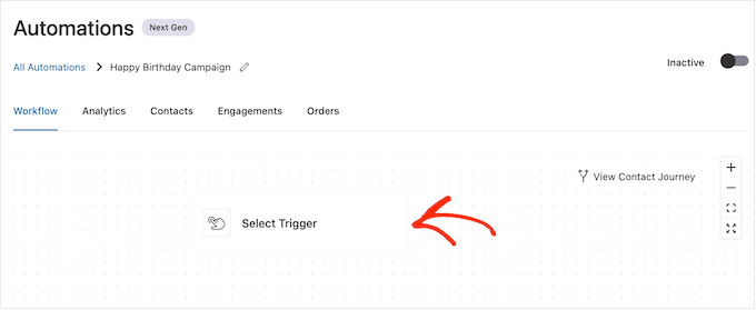 Välja en e-posttrigger för en grattis på födelsedagen-kampanj Välja en e-posttrigger för en grattis på födelsedagen-kampanj