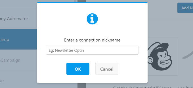 Digite um apelido para a conexão