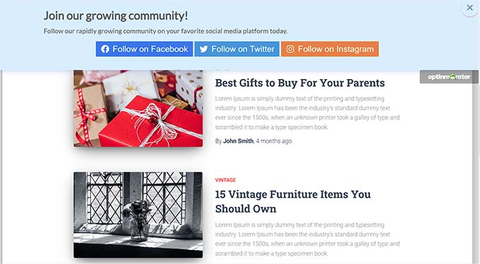 Optinmonster banner preview Optinmonster banner preview