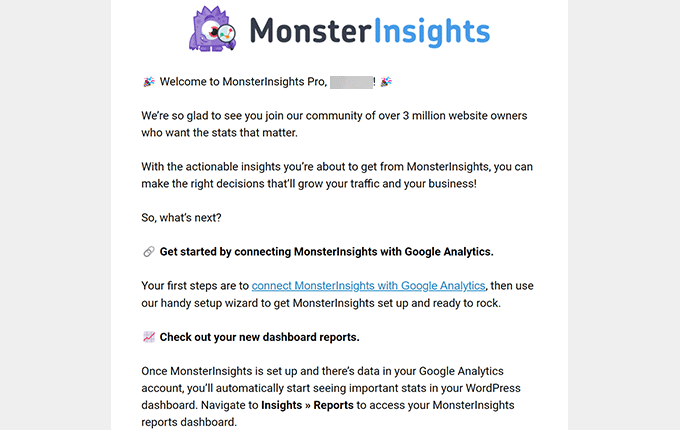 Exemple d'e-mail de bienvenue