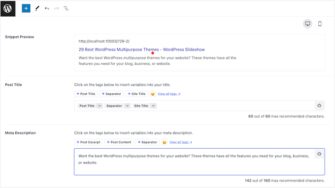 Adding a meta description to a WordPress page or post Adding a meta description to a WordPress page or post