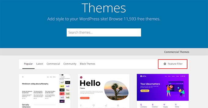 Themes directory Themes directory