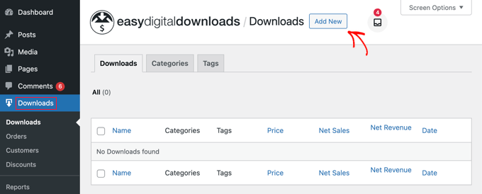 Adding a New Downloadable Product in EDD Adding a New Downloadable Product in EDD