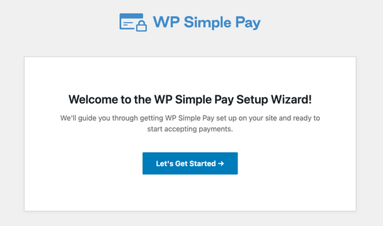 WP Simple Pay setup wizard WP Simple Pay setup wizard