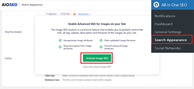 Activating the Image SEO Module in AIOSEO Activating the Image SEO Module in AIOSEO