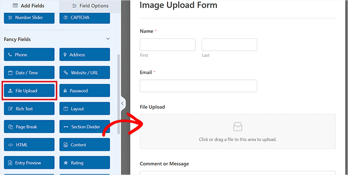 Add file upload field Add file upload field