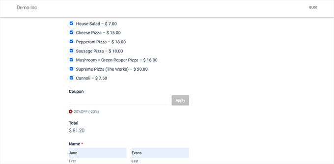 Add form with coupon code Add form with coupon code