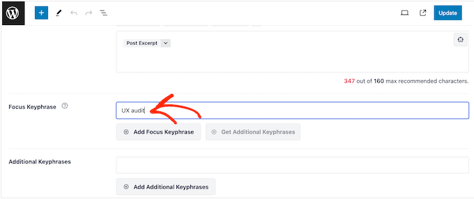 Adding a focus keyphrase to AIOSEO Adding a focus keyphrase to AIOSEO