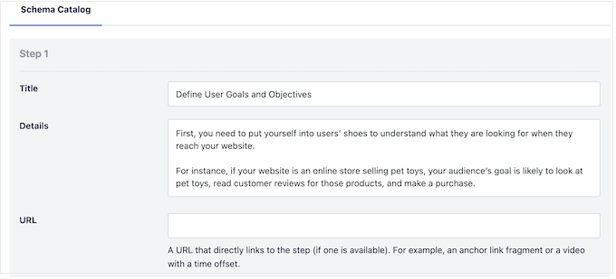 Adding step information to the WordPress schema Adding step information to the WordPress schema