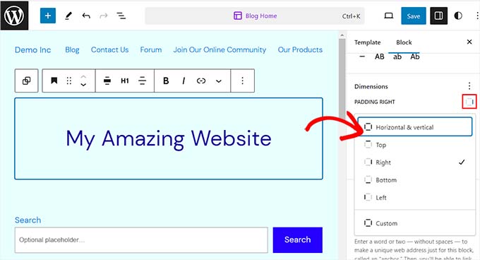 Choose padding options from the prompt Choose padding options from the prompt