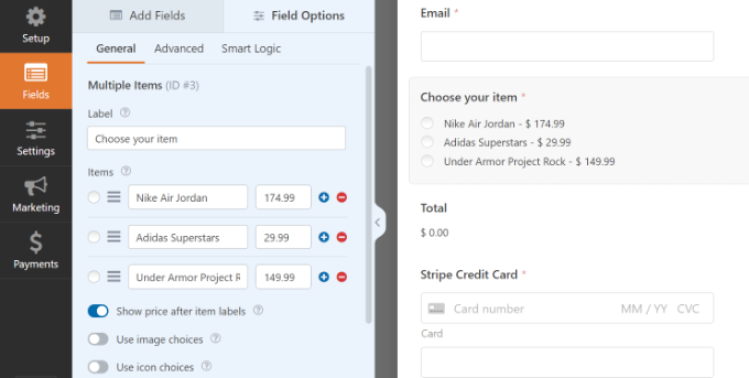 Customize form field in stripe payment form Customize form field in stripe payment form