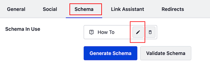 Editing your website's schema settings Editing your website's schema settings