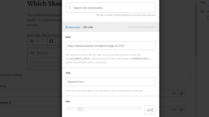 Enter QR code details Enter QR code details