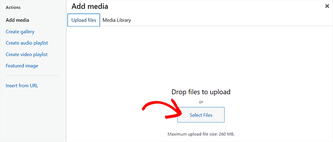 Upload image file in the classic editor Upload image file in the classic editor