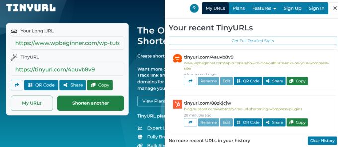 View shortened URL in TinyURL View shortened URL in TinyURL
