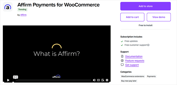 Pagamenti Affirm per WooCommerce