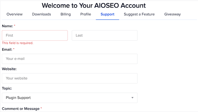AIOSEO supportportal
