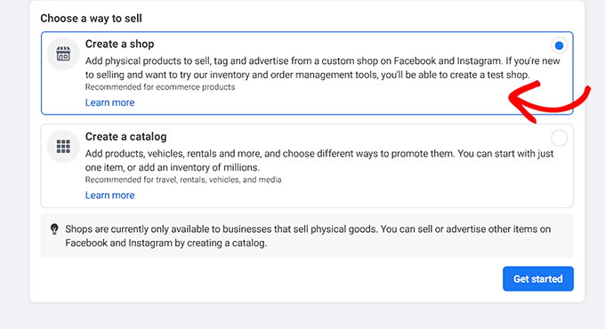 Instagramで商品を販売する方法を選択する Instagramで商品を販売する方法を選択する
