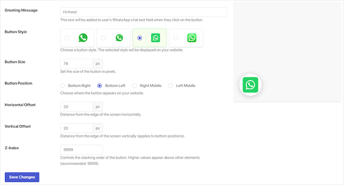 Customizing the WhatsApp chat button and box