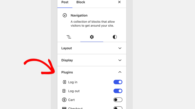 Desativar blocos inseridos automaticamente