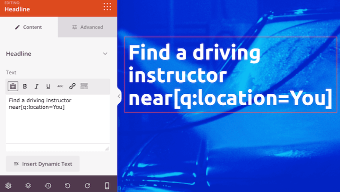 An example of dynamic text, created using SeedProd An example of dynamic text, created using SeedProd