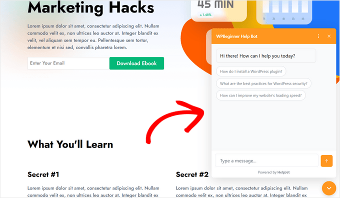 Adding a chatbot in WordPress using HelpJet
